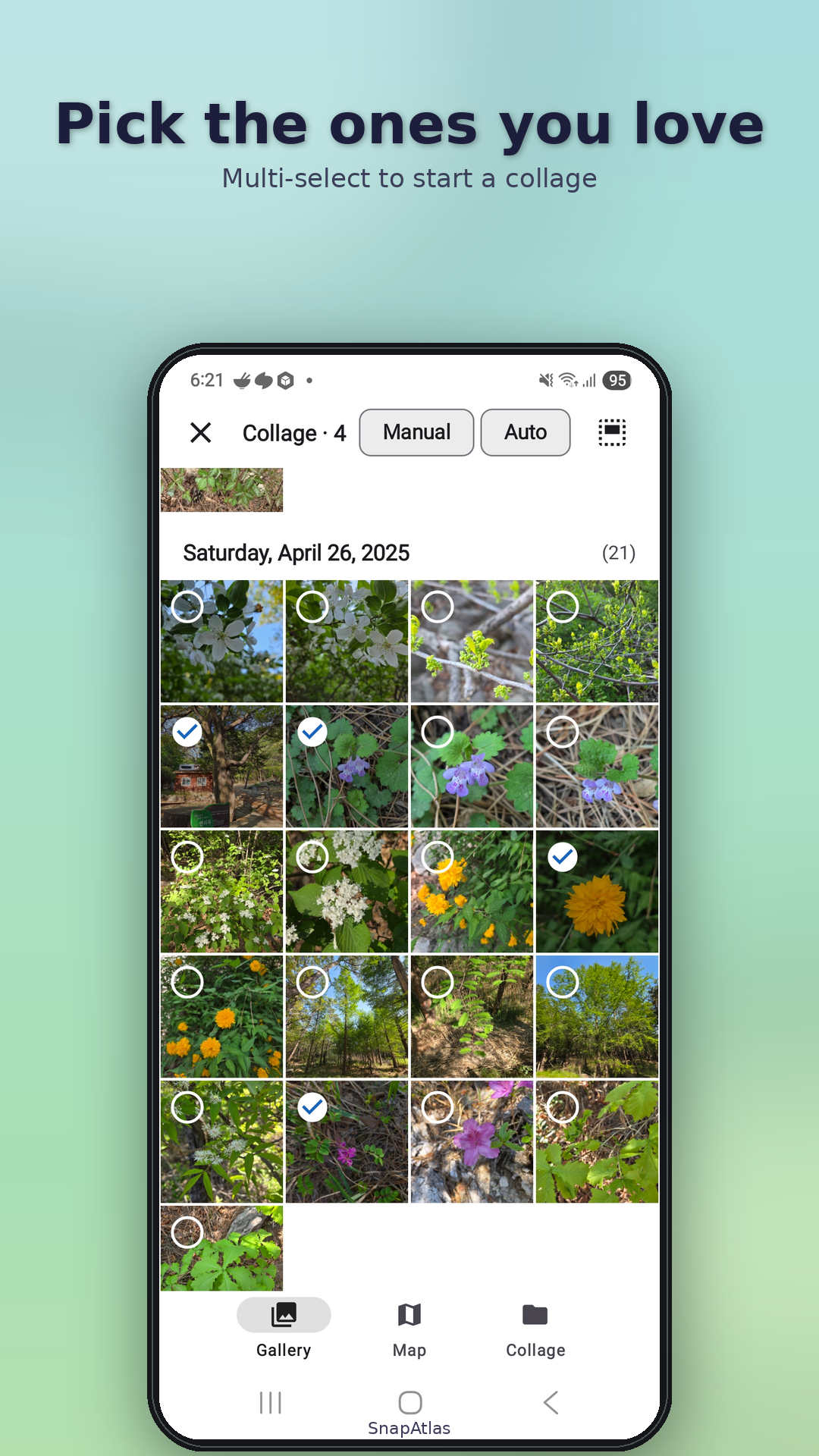 Select multiple photos from the gallery