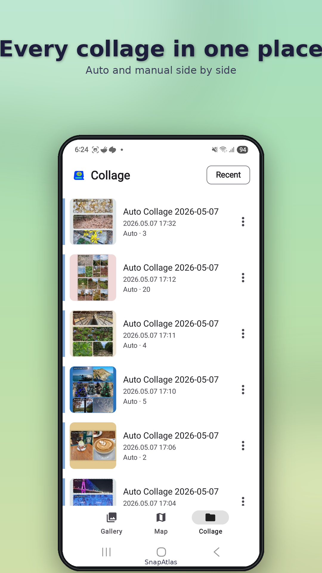 Manage every collage you've made in one place