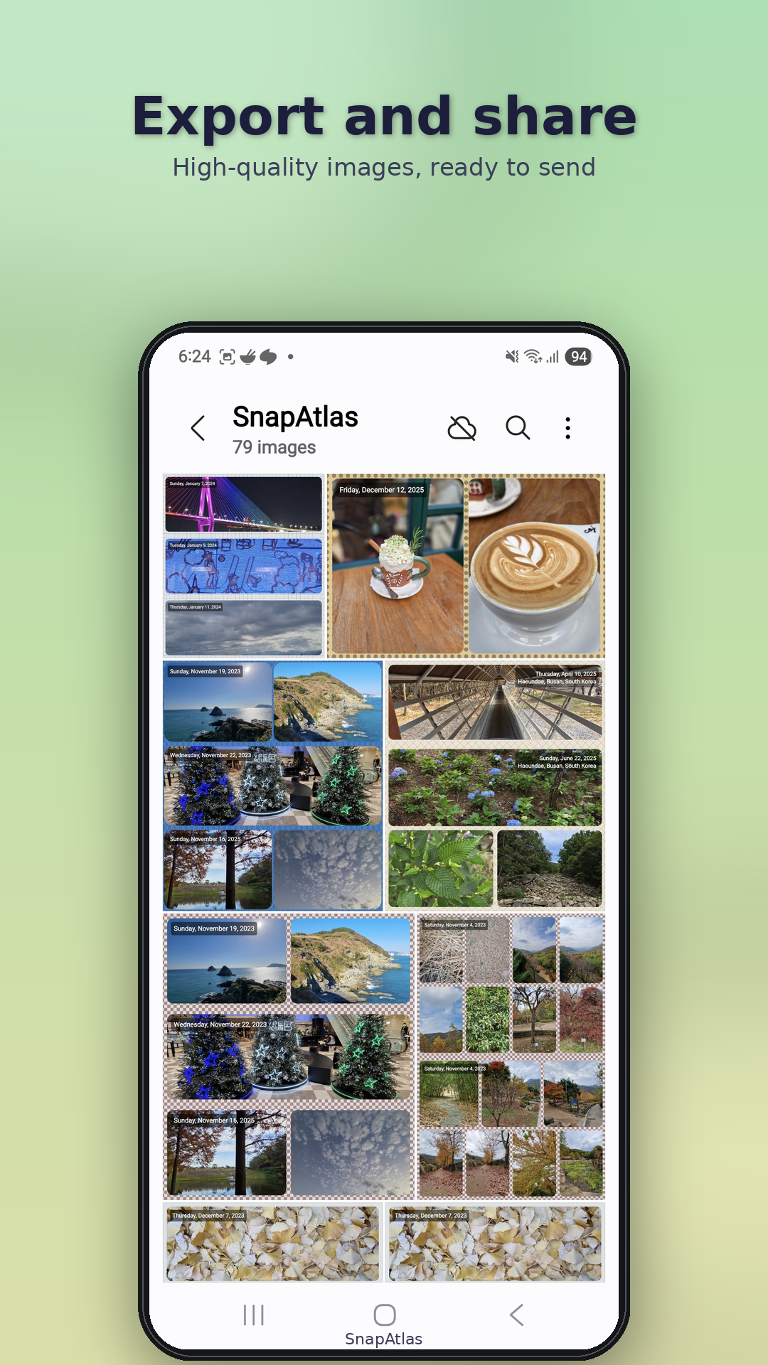 Save to gallery or share directly to other apps